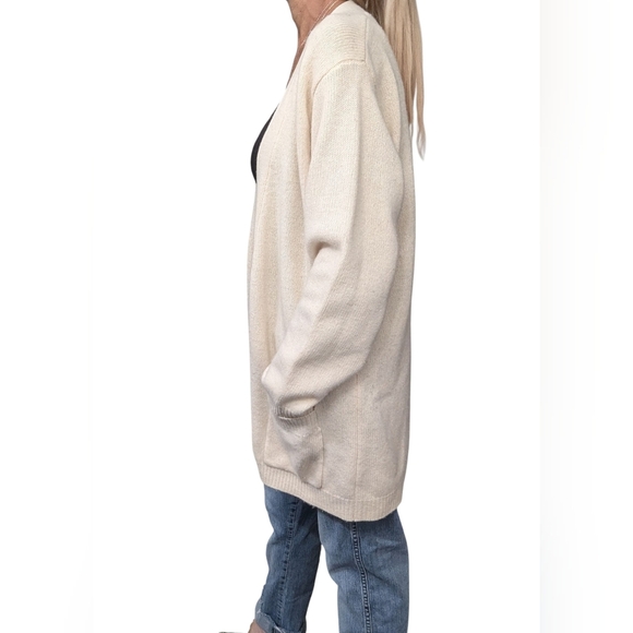 Vintage Nordstrom Town Square Lambswool Angora Cardigan Sweater Beige S - Picture 2 of 11